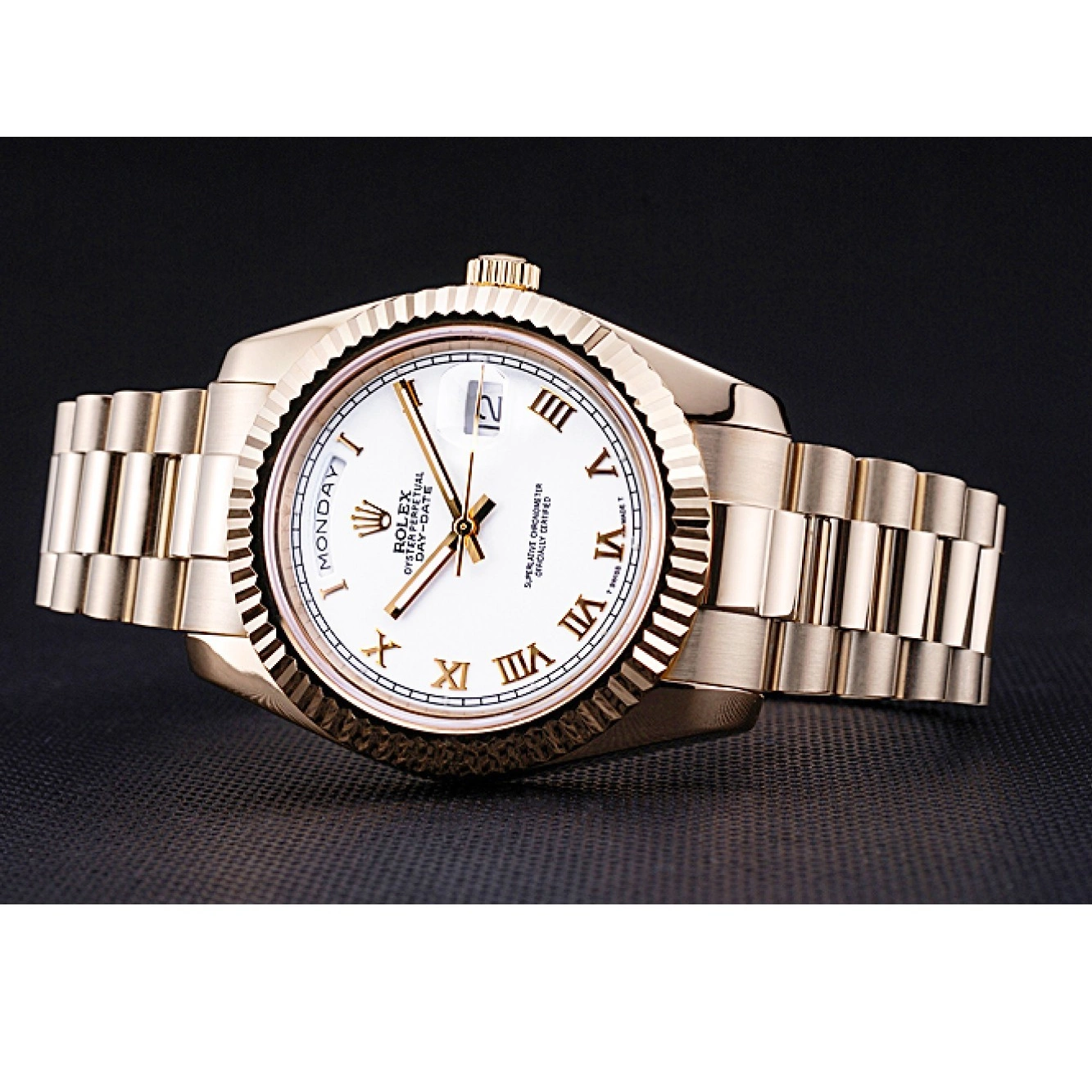 AAA Replica Watches 622546 White Gold Rolex Day-Date Dial Bracelet 0723